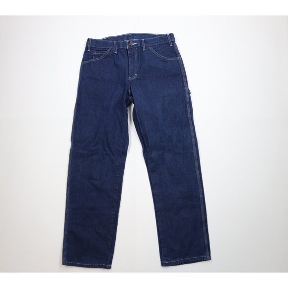 Vtg Y2K Dickies Mens 32x30 Faded Relaxed Fit Workwear Denim Jeans Blue Cotton - Picture 1 of 11